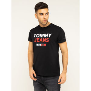 Tommy Jeans pánské černé tričko - XXL (BBU)